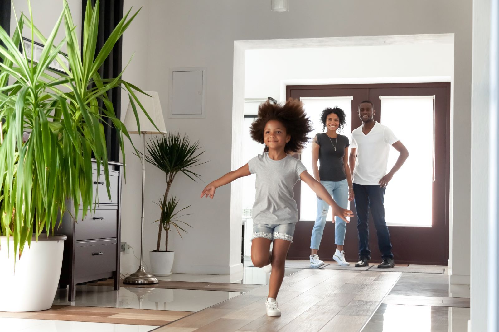 Family enjoying their newly purchased home